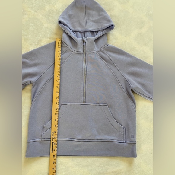 Danskin Lavender Mixed Rib Half-Zip Hoodie with Thumbholes Size Small - Picture 4 of 10